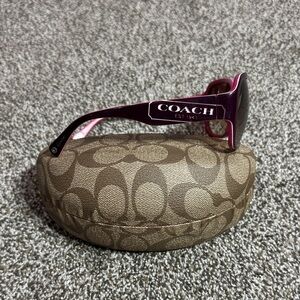 COACH Women's Plum Purple Sunglasses with Logo Temple